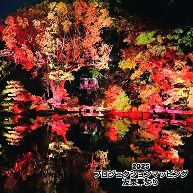 福岡友泉亭
2025春夏秋冬
✨️プロジェクションマッピング✨️
急に寒くなってきましたね。
そんな友泉亭公園プロジェクションマッピング寒い夜も、雨の夜も天候関係なく、癒しのひとときを楽しめます！！
どうぞあたたかな光の世界をお楽しみ下さいね。

#日本の風景#庭園#友泉亭#松風園 #楽水園
#福岡市 #福岡県 #日本庭園#福岡旅行 #紅葉 #ライトアップ #感動 #癒しスポット #写真スポット